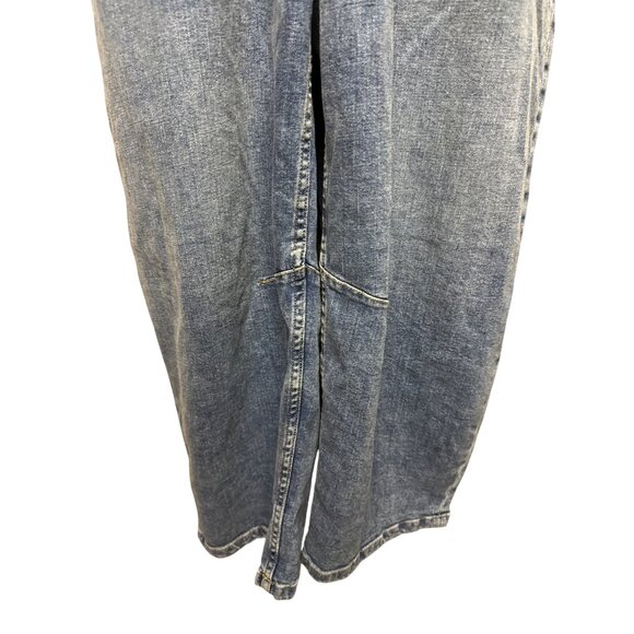 We The Free People Je Suis Pret Women's Jumpsuit Barrel Denim Jean Medium - Picture 4 of 14